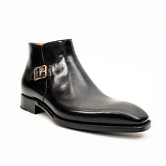 Black Calfskin Monk Strap Boot DIVINCH