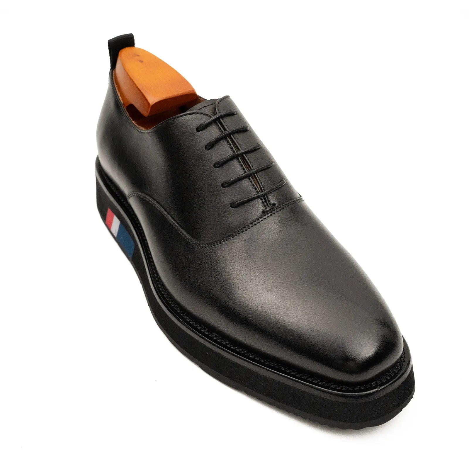 Zapatos Oxford de punta lisa negros para hombre