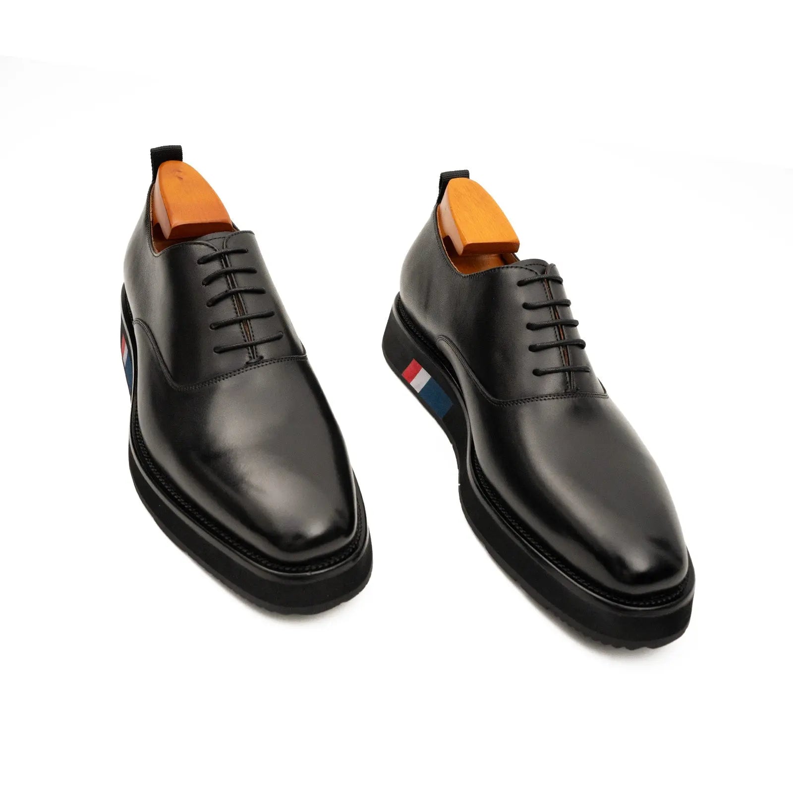 Zapatos Oxford de punta lisa negros para hombre