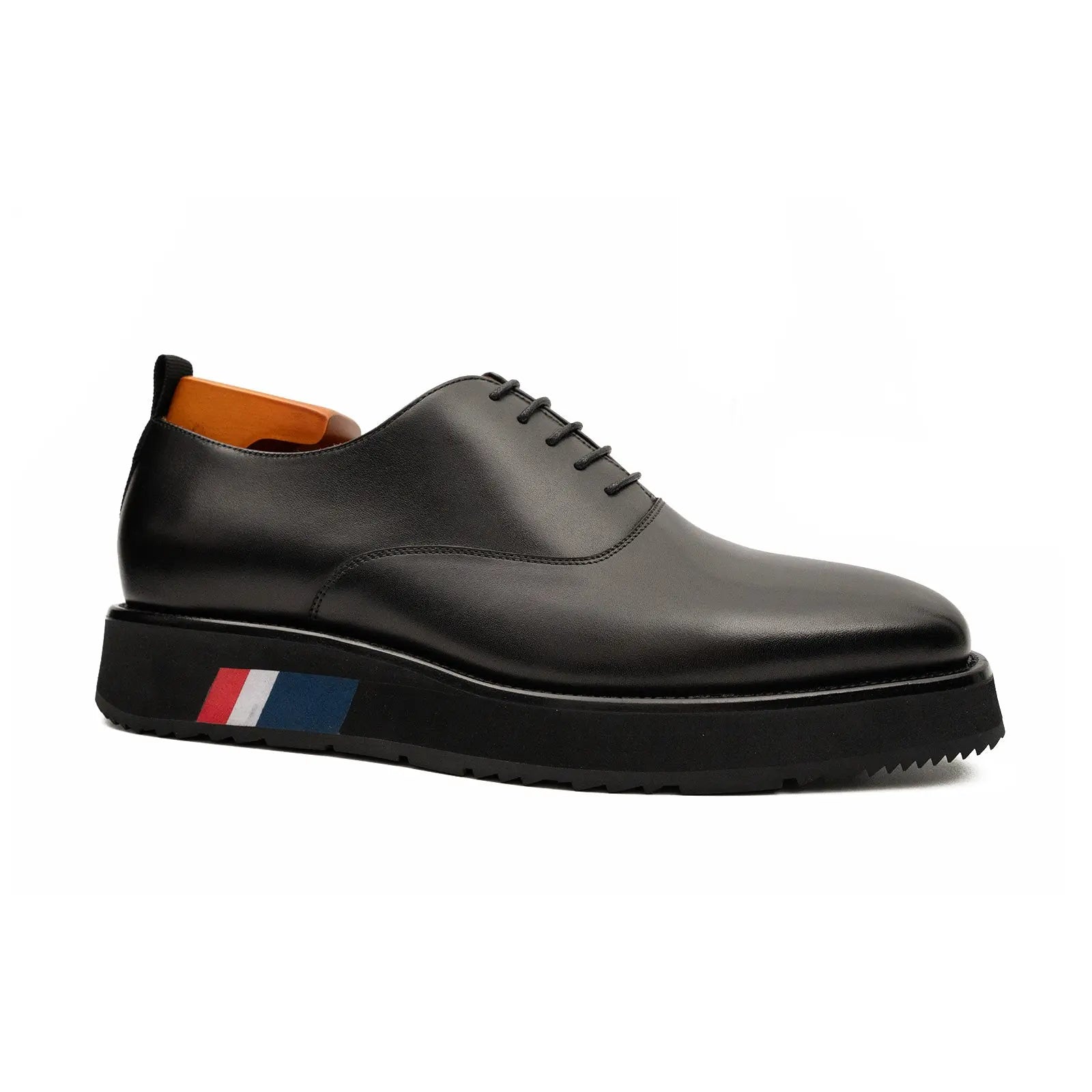 Zapatos Oxford de punta lisa negros para hombre