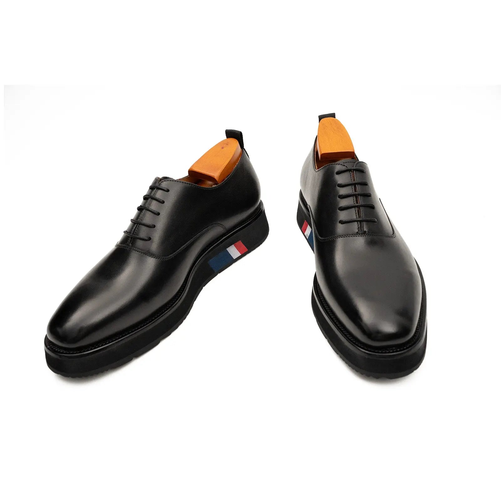 Zapatos Oxford de punta lisa negros para hombre