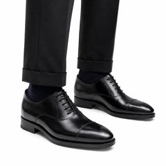 Black Cap-Toe Oxford Shoe