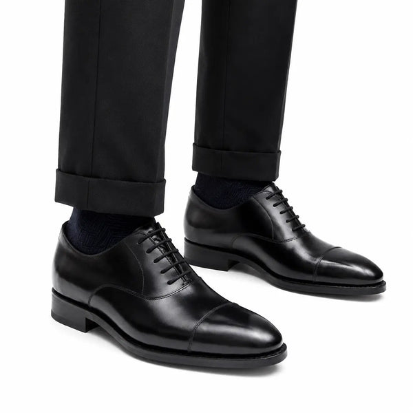 Black Cap-Toe Oxford Shoe