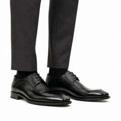 Black Chiseled Goodyear Oxford Shoe