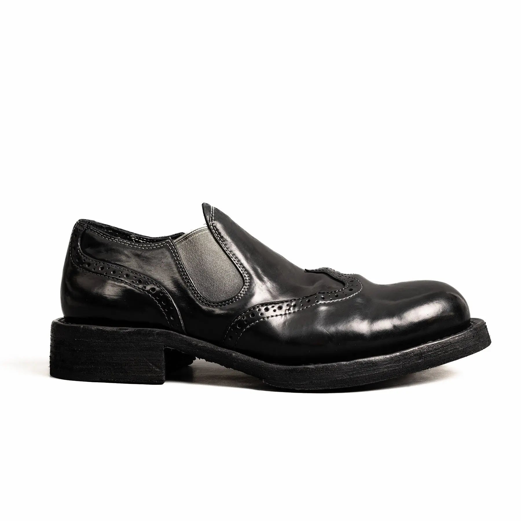 Black Horsehide Slip-On Loafers