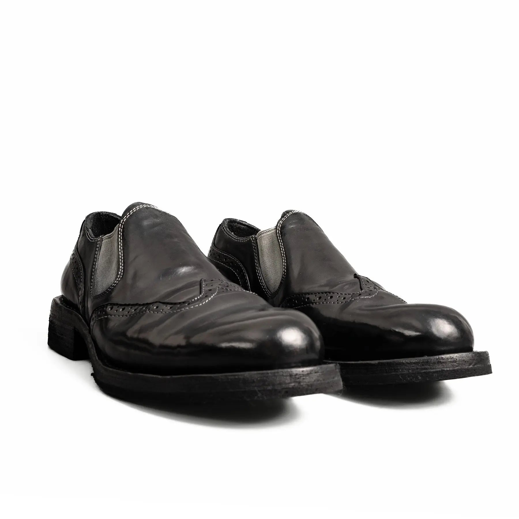 Black Horsehide Slip-On Loafers