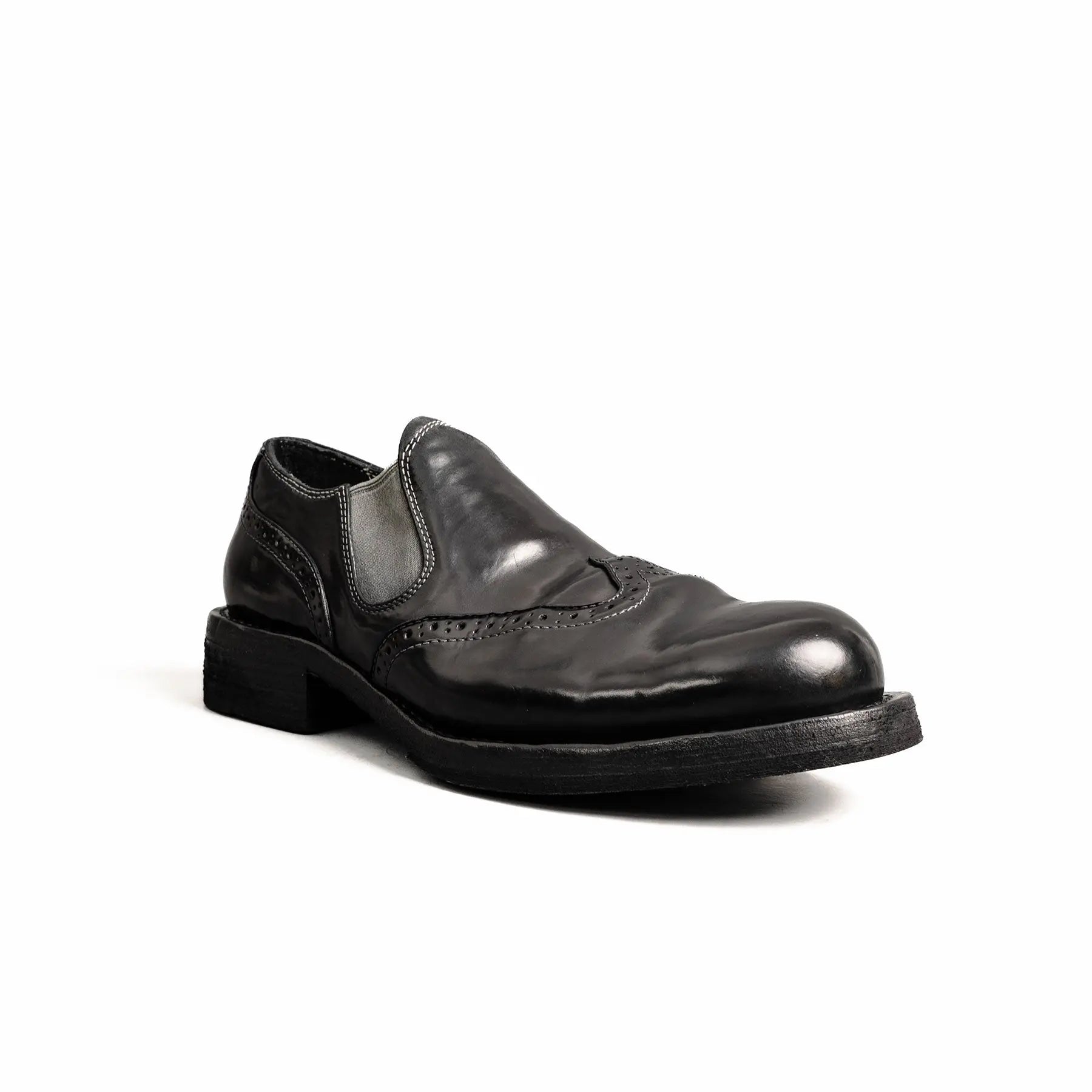 Black Horsehide Slip-On Loafers