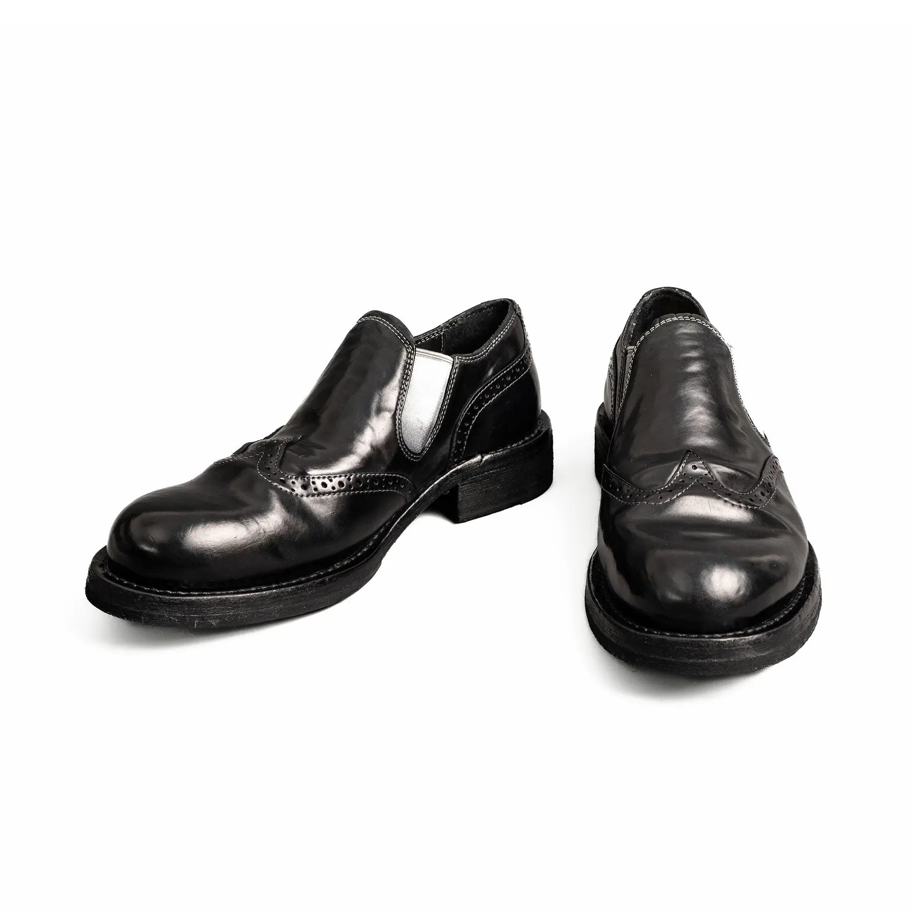 Black Horsehide Slip-On Loafers
