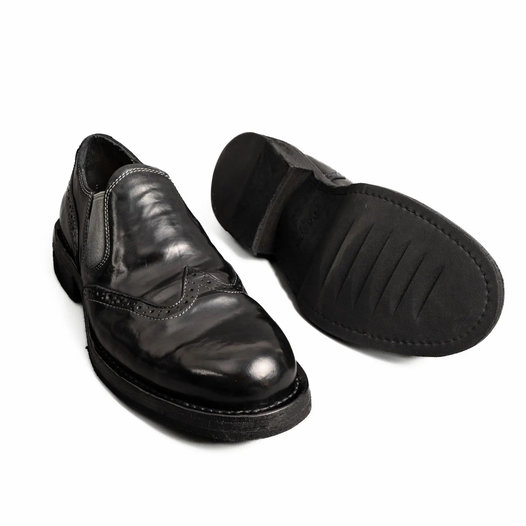 Black Horsehide Slip-On Loafers