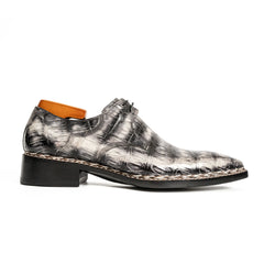 Black Croc-Pattern Norwegian Oxford DIVINCH