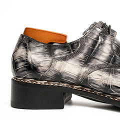 Black Croc-Pattern Norwegian Oxford DIVINCH
