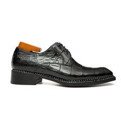 Black Croc Texture Norwegian Derbies DIVINCH