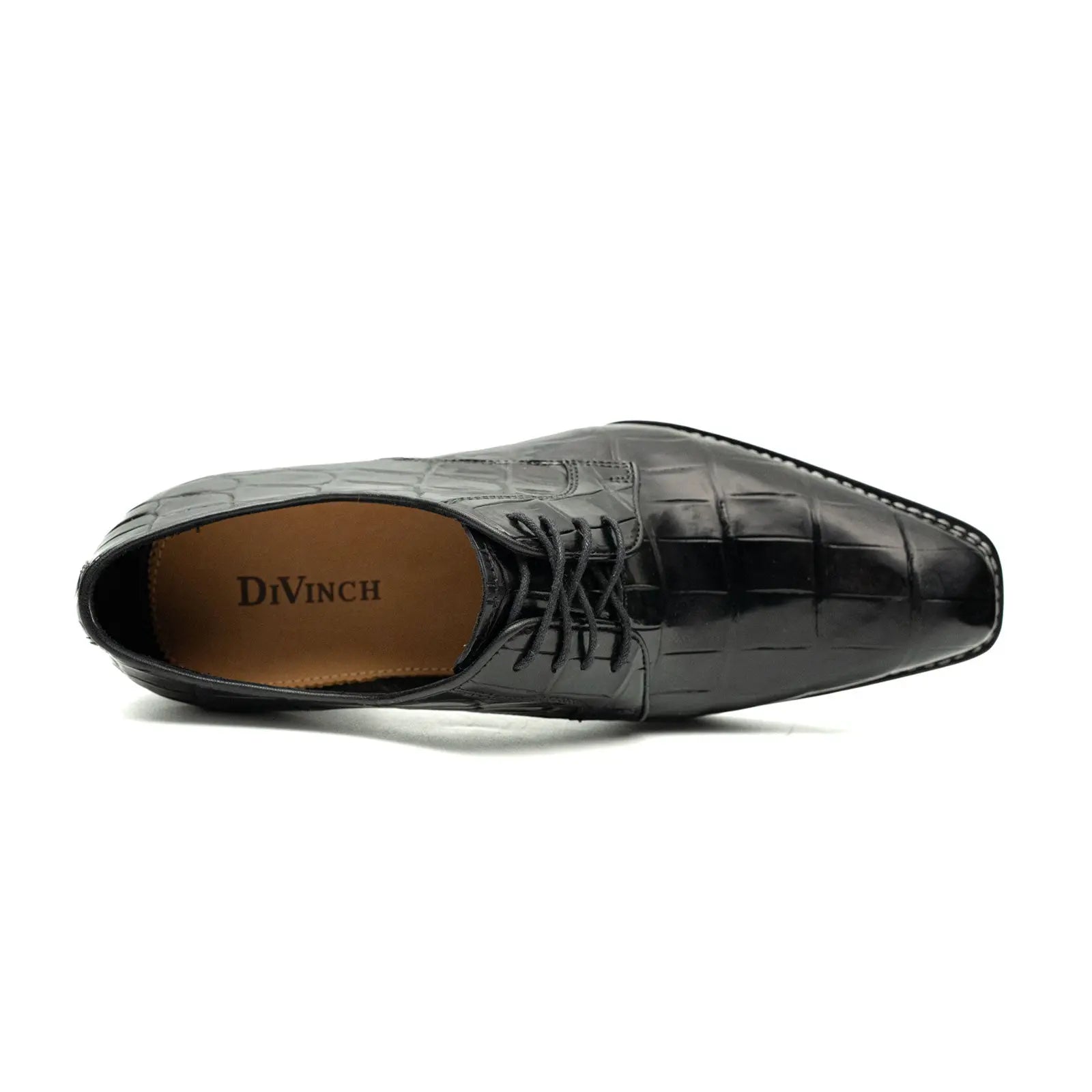 Black Croc Texture Norwegian Derbies DIVINCH