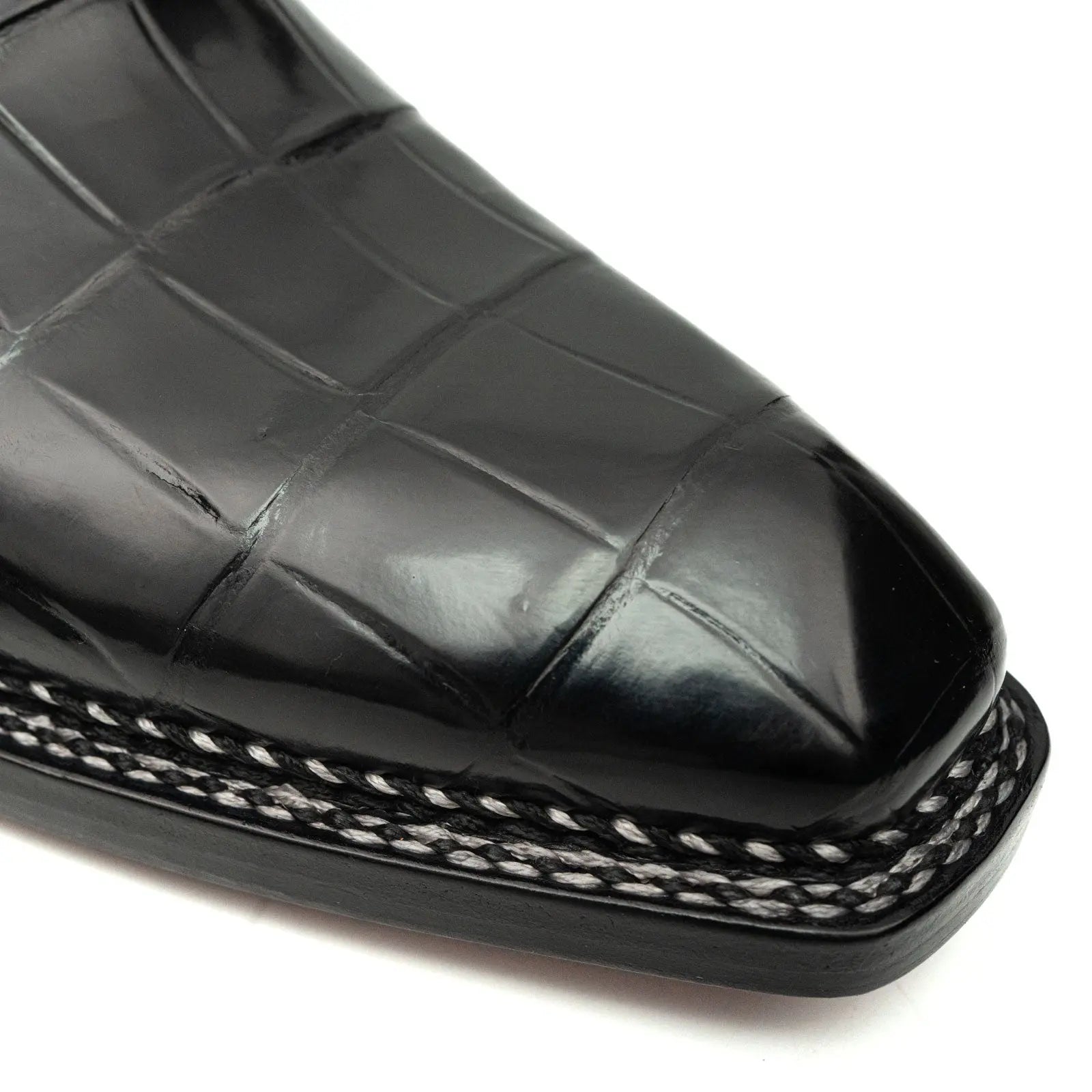 Black Croc Texture Norwegian Derbies DIVINCH