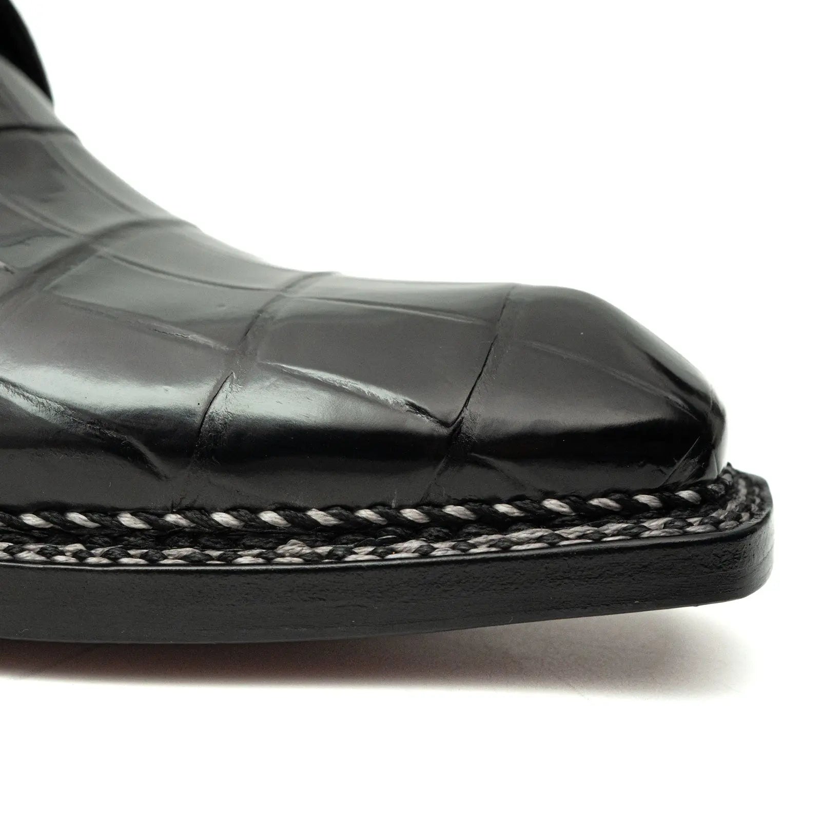 Black Croc Texture Norwegian Derbies DIVINCH