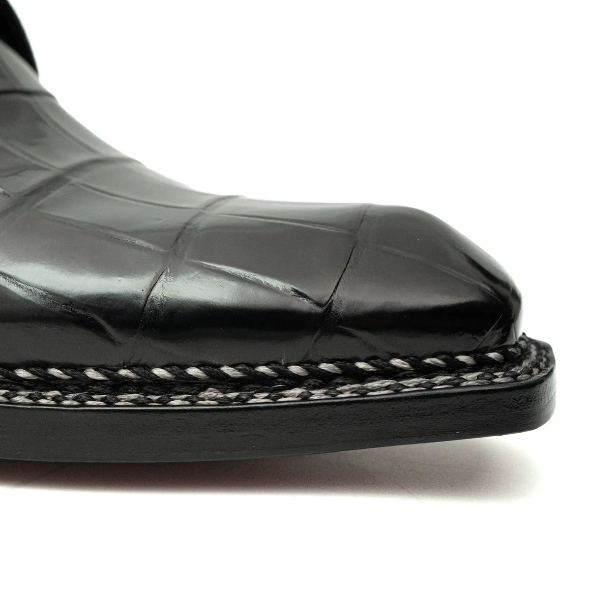 Black Croc Texture Norwegian Derbies DIVINCH