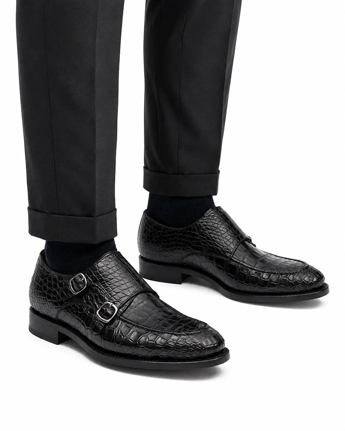 Coccodrillo Nero Doppio Monaco