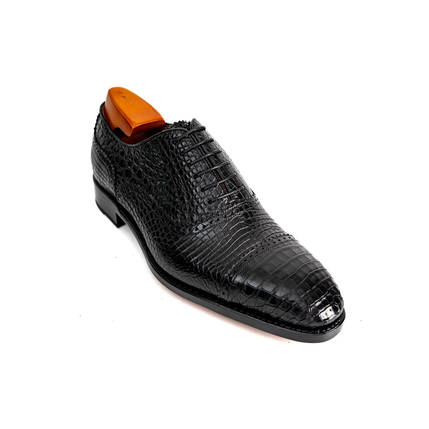 Black Crocodile Goodyear Oxfords