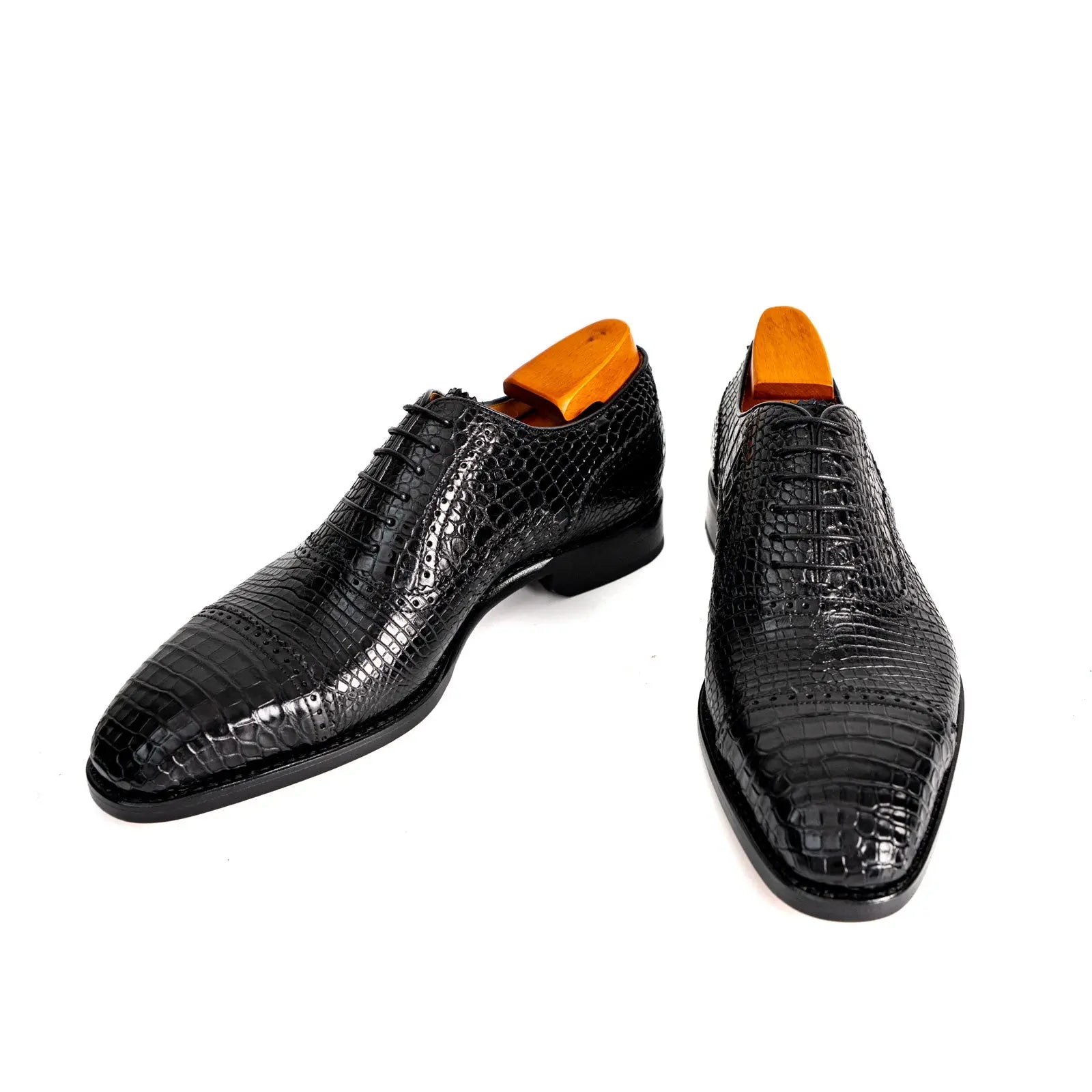 Black Crocodile Goodyear Oxfords DIVINCH