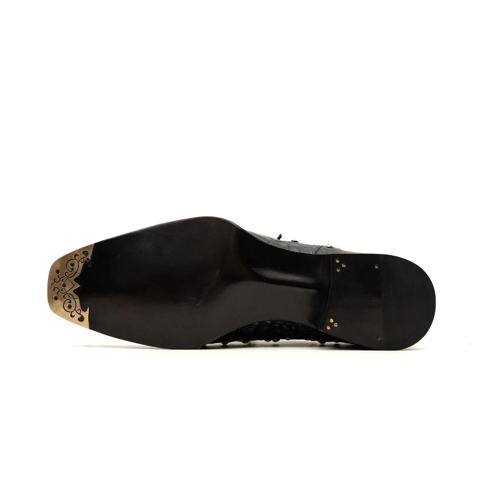 Black Crocodile Norwegian Oxford Shoes DIVINCH