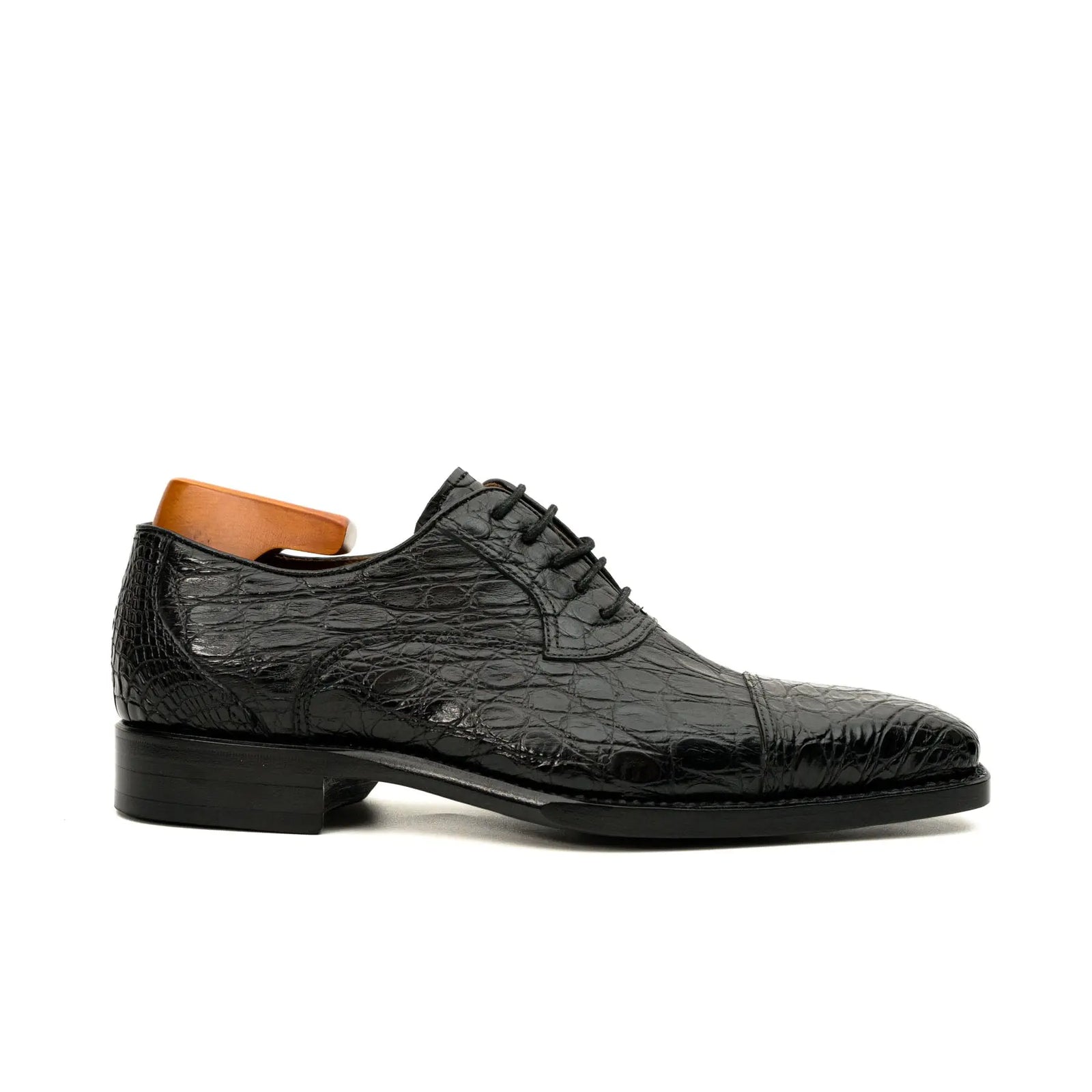 Black Crocodile-Textured Dress Shoe DIVINCH