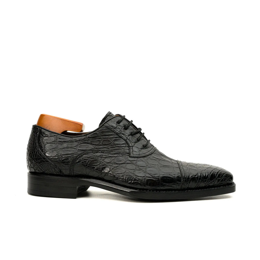 Black Crocodile-Textured Dress Shoe DIVINCH