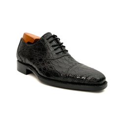 Black Crocodile-Textured Dress Shoe DIVINCH