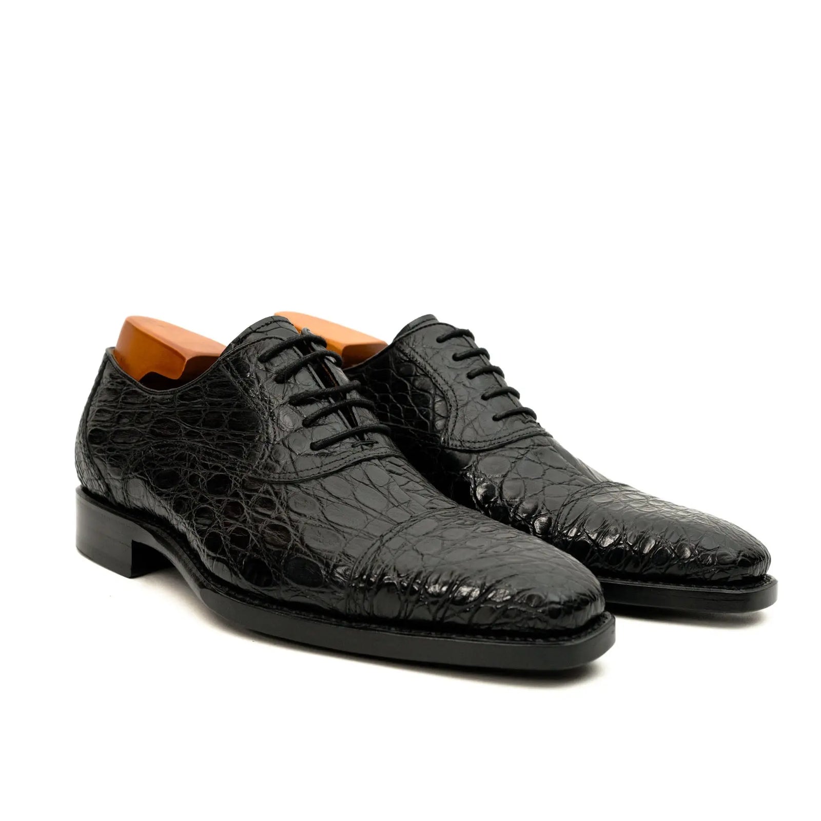 Black Crocodile-Textured Dress Shoe DIVINCH