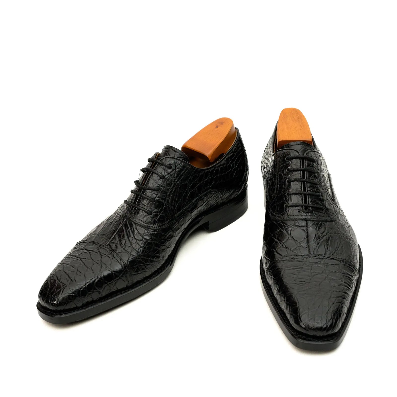 Black Crocodile-Textured Dress Shoe DIVINCH