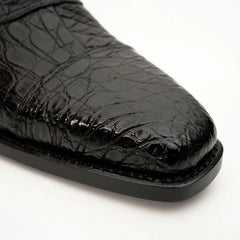 Black Crocodile-Textured Dress Shoe DIVINCH