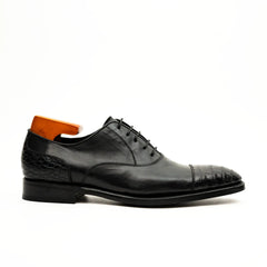 Black Crocodile-Textured Oxford DIVINCH