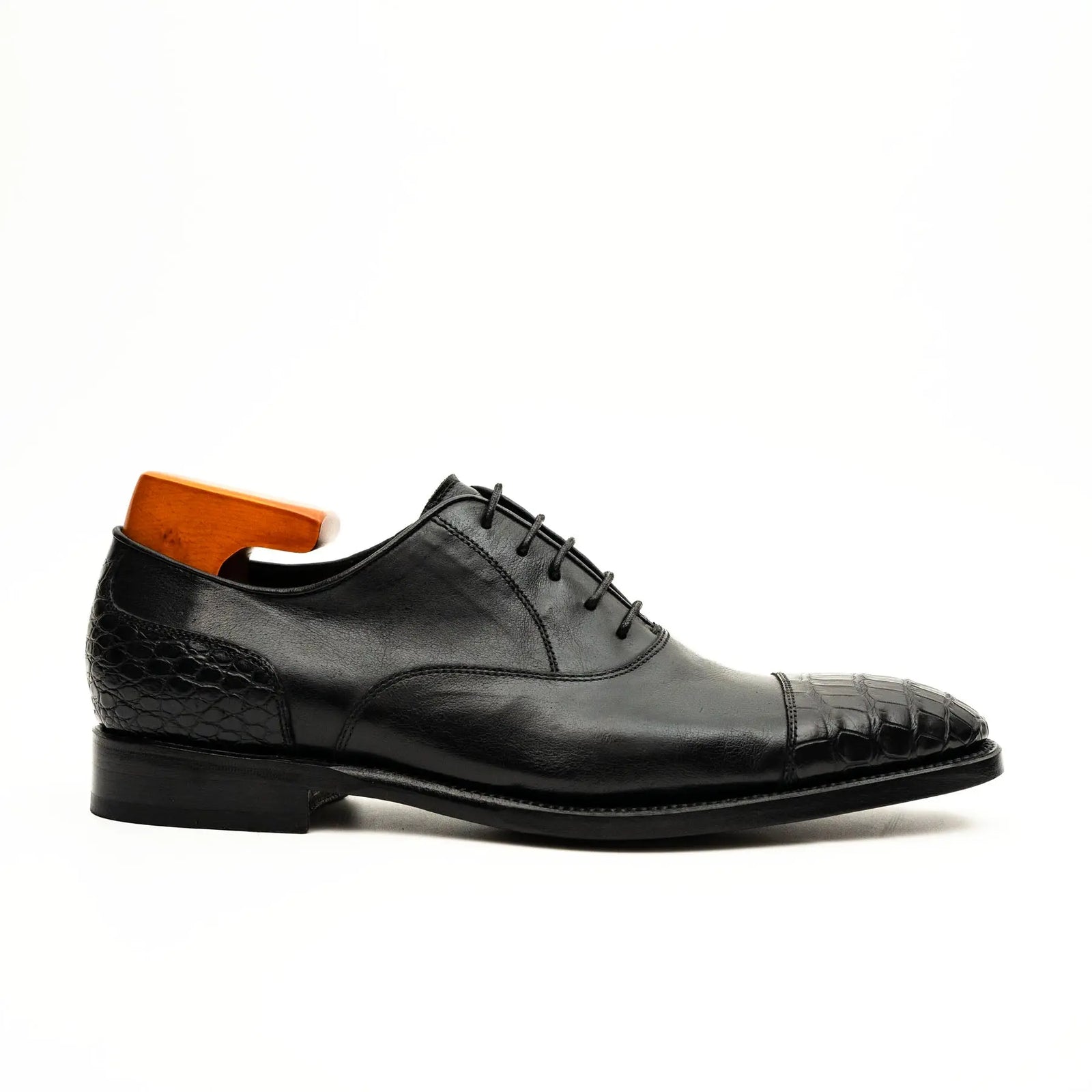 Black Crocodile-Textured Oxford DIVINCH
