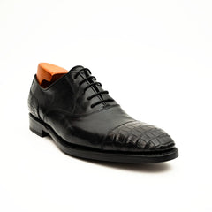 Black Crocodile-Textured Oxford DIVINCH