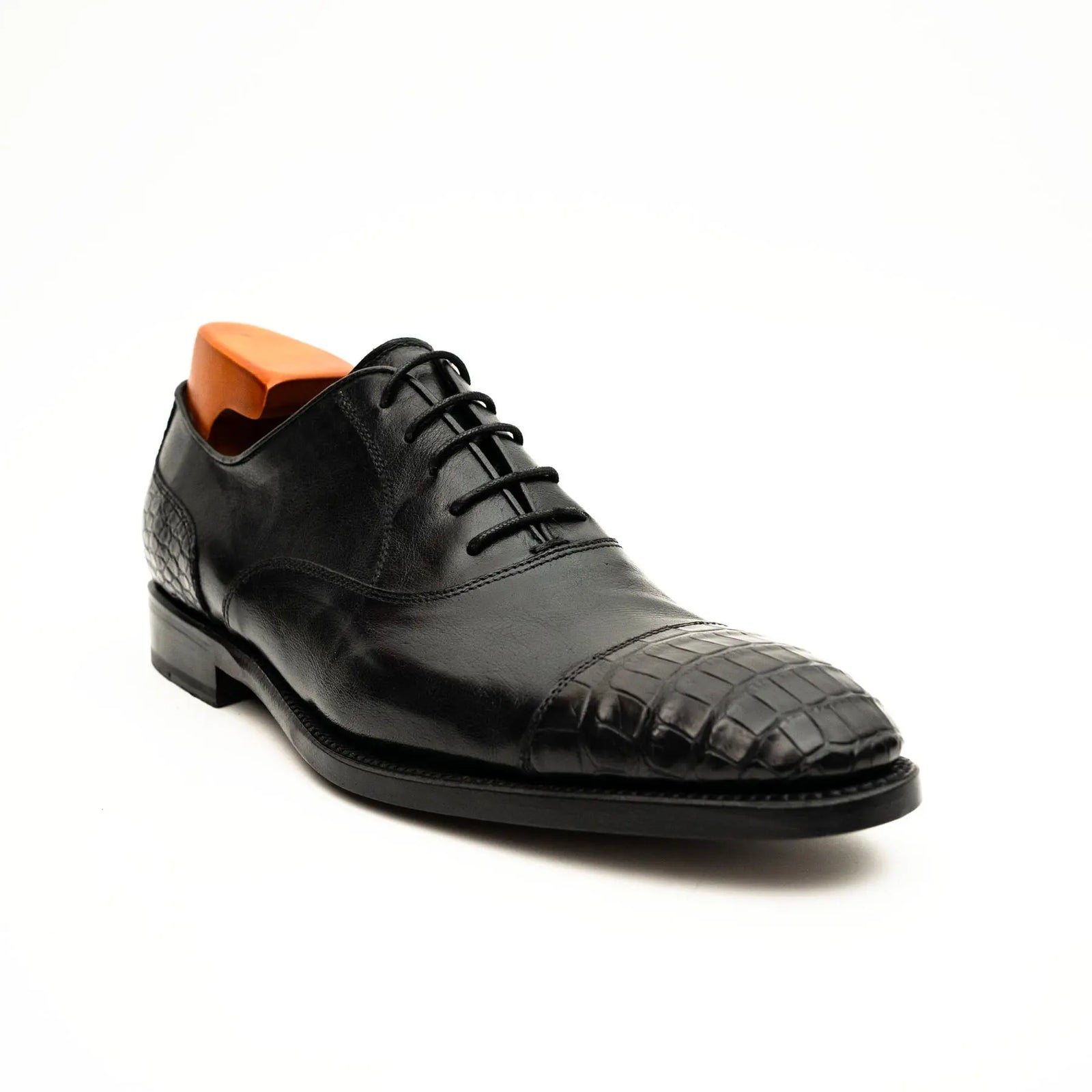 Black Crocodile-Textured Oxford DIVINCH