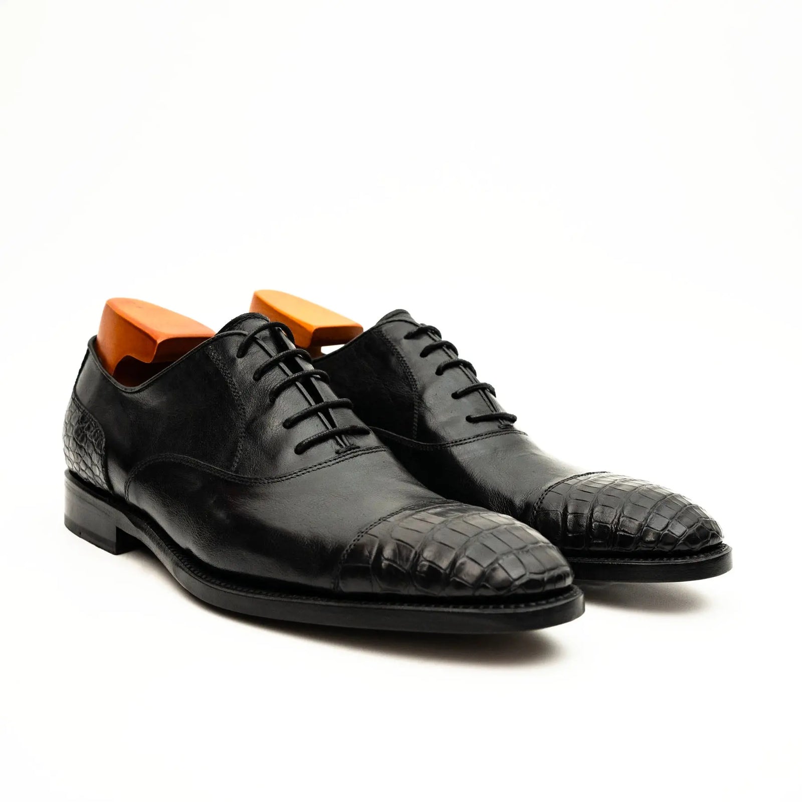 Black Crocodile-Textured Oxford DIVINCH