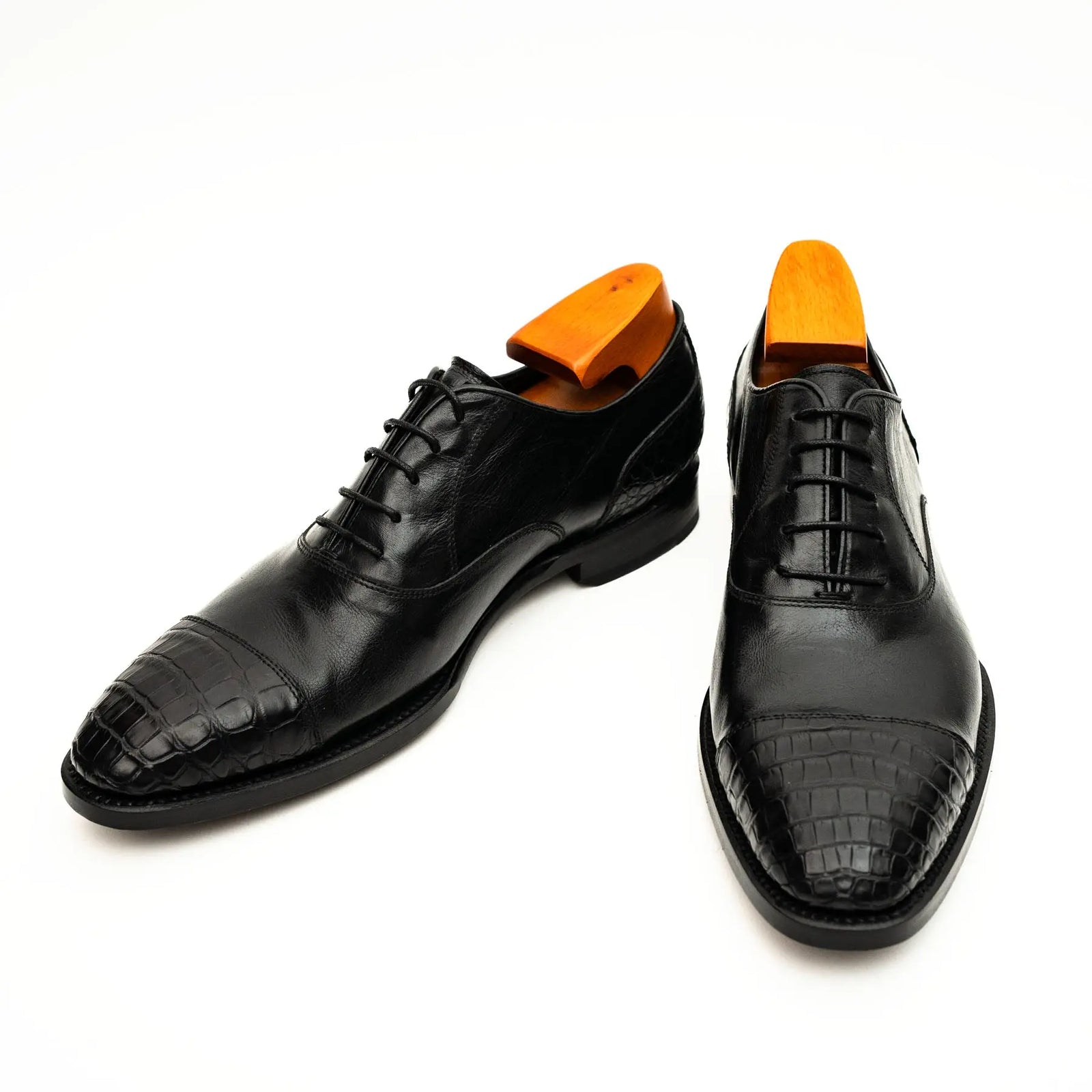 Black Crocodile-Textured Oxford DIVINCH
