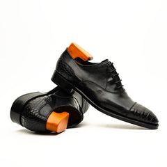 Black Crocodile-Textured Oxford DIVINCH