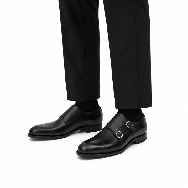 Black Double Monk Strap
