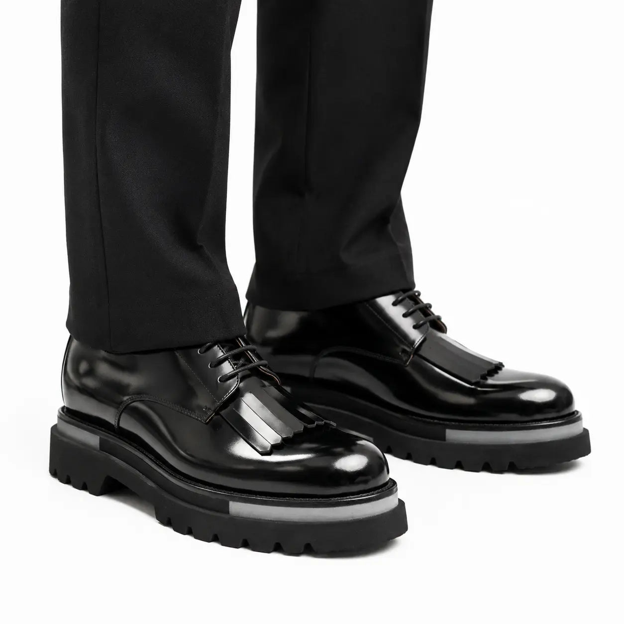 Black Fringe Platform Derby