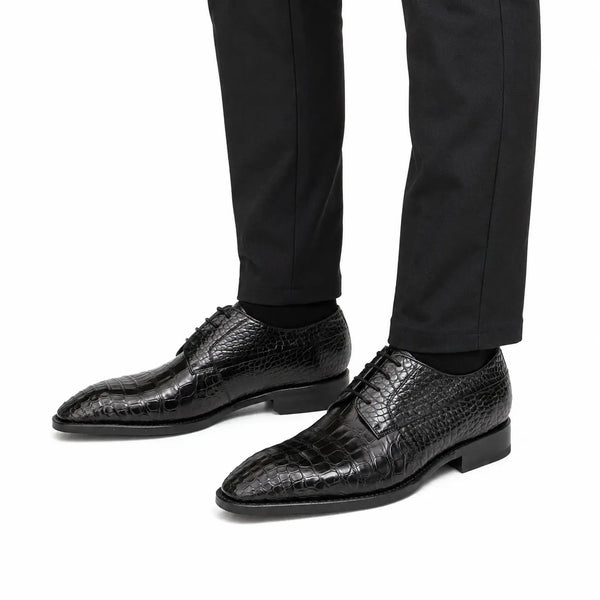 Black Genuine Crocodile Derby