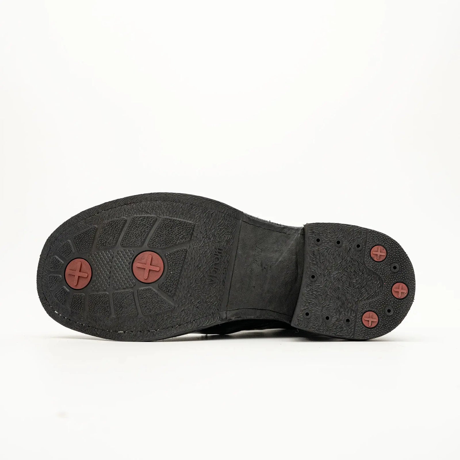 Black Horsehide Cap-Toe Combat Boots