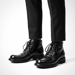 Black Horsehide Chukka Combat Boots