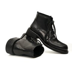Black Horsehide Chukka Combat Boots DIVINCH