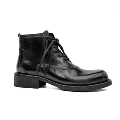 Black Horsehide Chukka Combat Boots