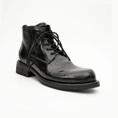 Black Horsehide Chukka Combat Boots