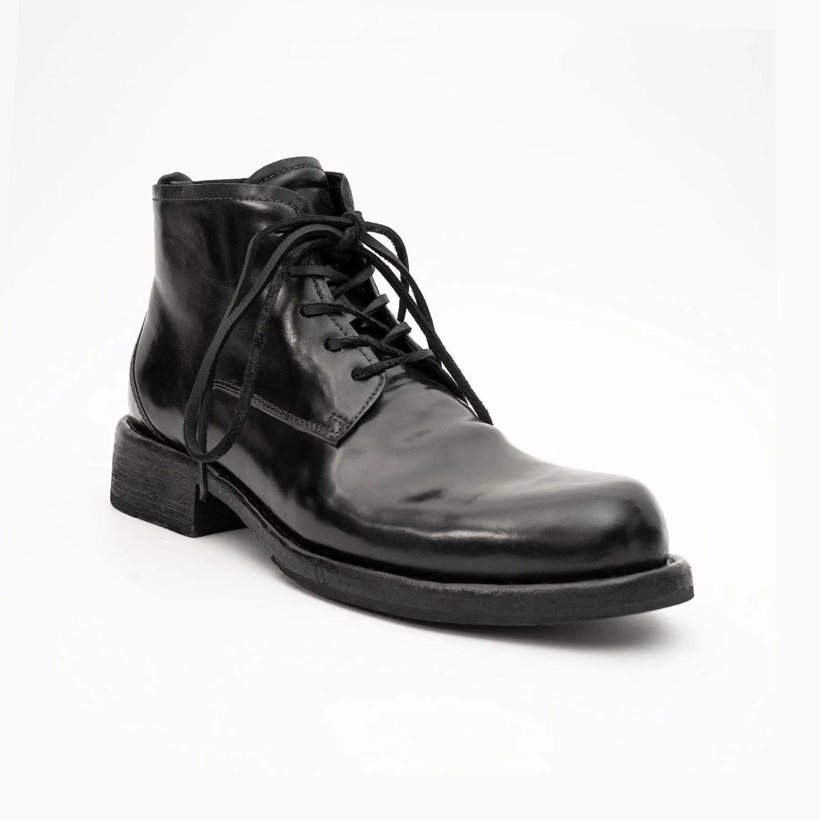 Black Horsehide Chukka Combat Boots
