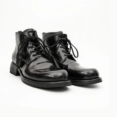 Black Horsehide Chukka Combat Boots