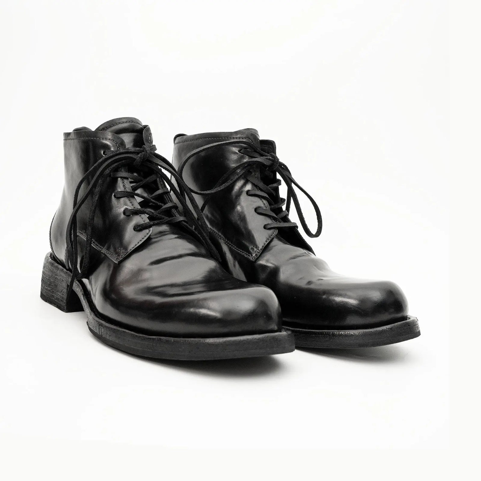 Black Horsehide Chukka Combat Boots