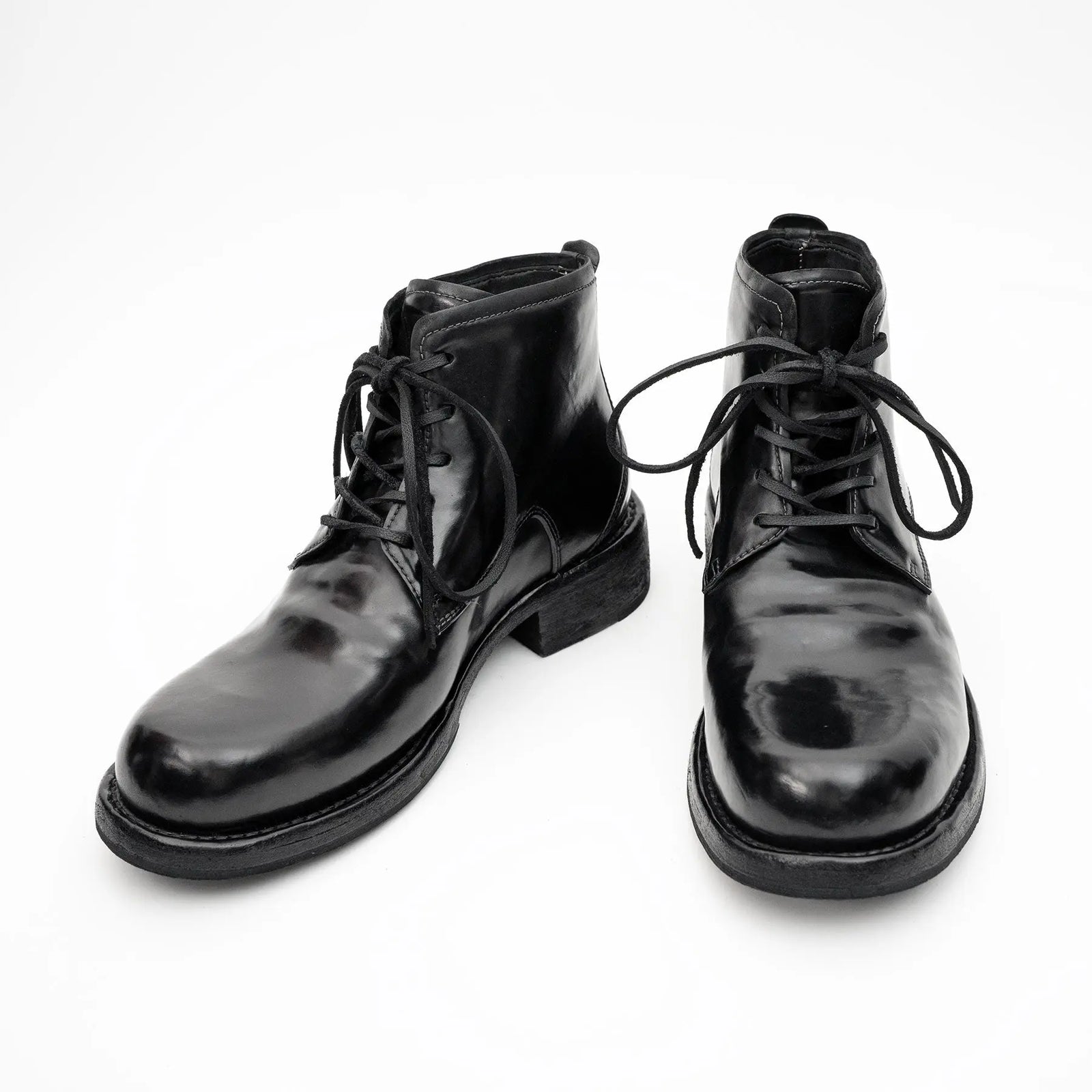 Black Horsehide Chukka Combat Boots