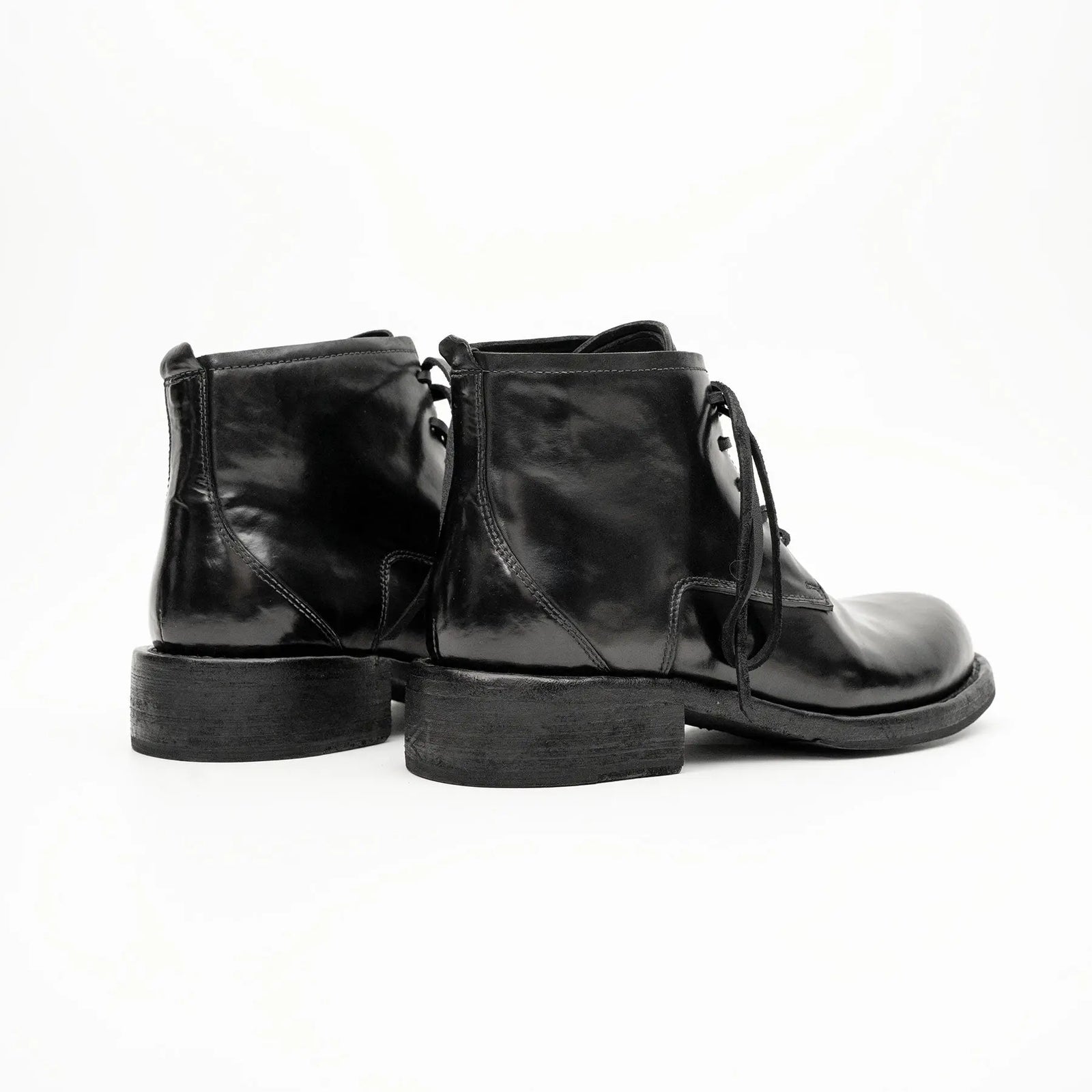Black Horsehide Chukka Combat Boots